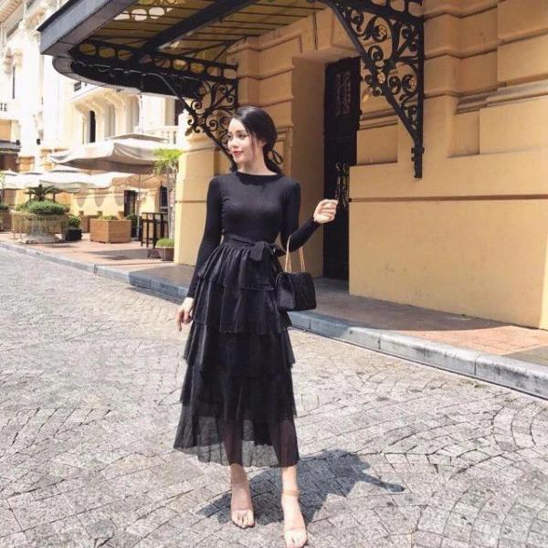 Bí kíp mix chân váy xếp tầng đẹp đúng điệu chào thu-2