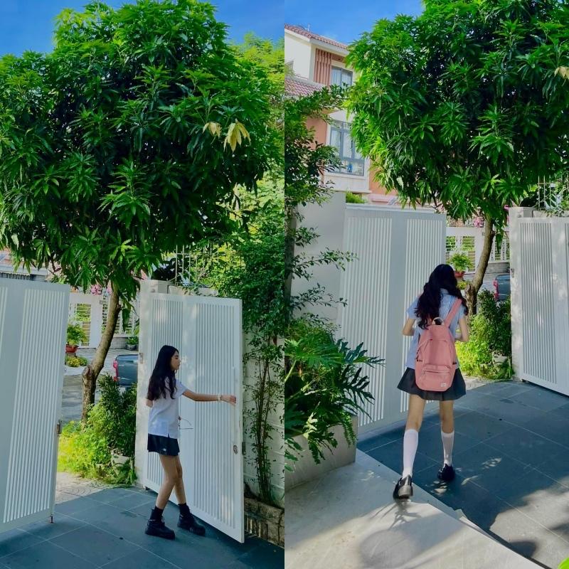 2 con gái MC Quyền Linh diện đồng phục, ngỡ ngàng nhan sắc-1