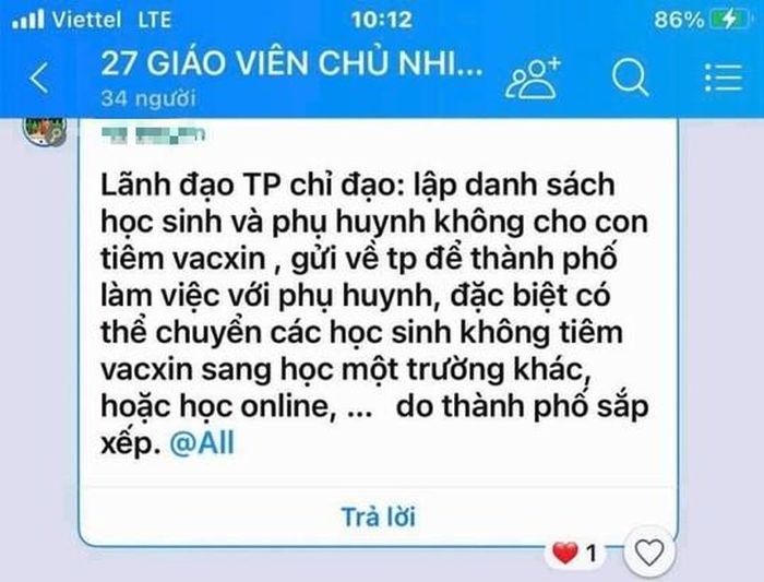 Diễn biến mới vụ học sinh không tiêm vắc-xin phải học online-2