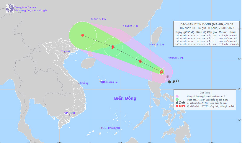 Bão Ma-on vào phía Bắc Biển Đông giật cấp 12, tiếp tục mạnh lên-1