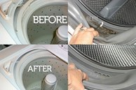 Vệ sinh máy giặt cửa ngang đơn giản, dễ làm, chỉ ít phút là sạch bong như mới