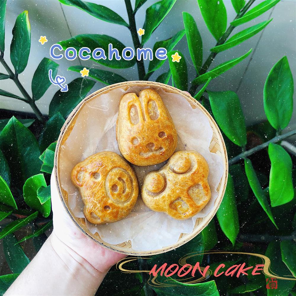 Cách làm bánh Trung thu nhân đậu xanh tạo hình dễ thương tại nhà cùng con-5