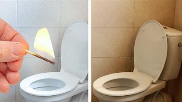 Thả một que diêm đang bốc cháy vào bồn cầu: Công dụng đặc biệt mà ai cũng cần-1