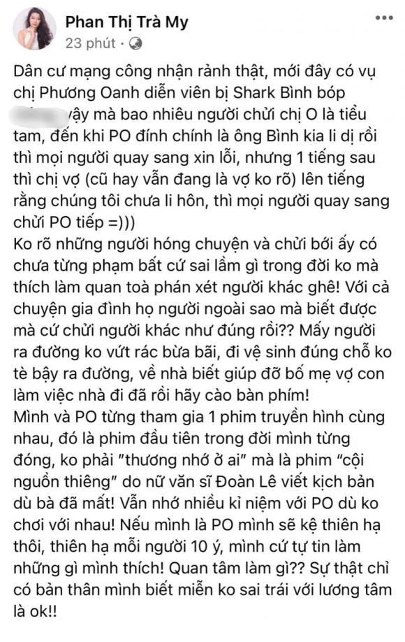 Phương Oanh từng say nắng bạn diễn nam có vợ đóng chung phim, Trà My lên tiếng nói về scandal của đồng nghiệp-2