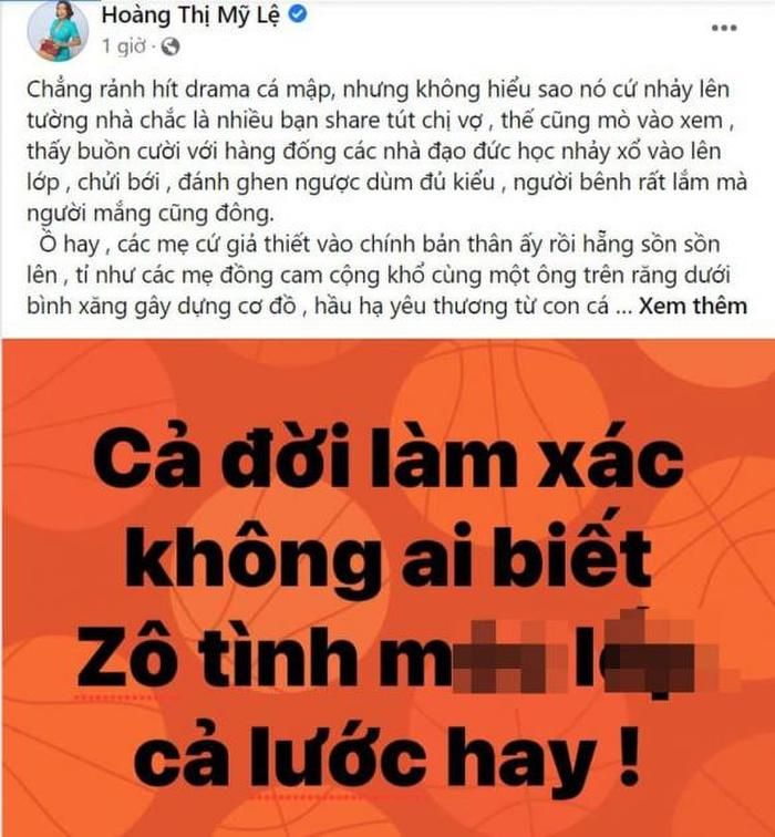 Ca sĩ Mỹ Lệ gay gắt nói về ồn ào shark Bình - Phương Oanh?-1