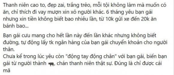 Trai đẹp bị bóc phốt đào mỏ bạn gái, 10 nghìn gửi xe đến 20 nghìn bánh bao cũng không tha-1