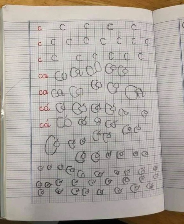 Nhức cái đầu với màn khoe chữ của con chuẩn bị vào lớp 1-4