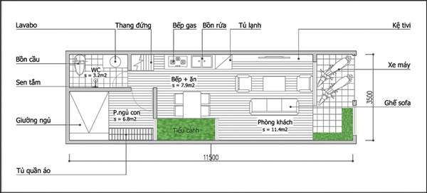 Tư vấn thiết kế và sắp xếp nội thất cho căn nhà rộng 40m2-1