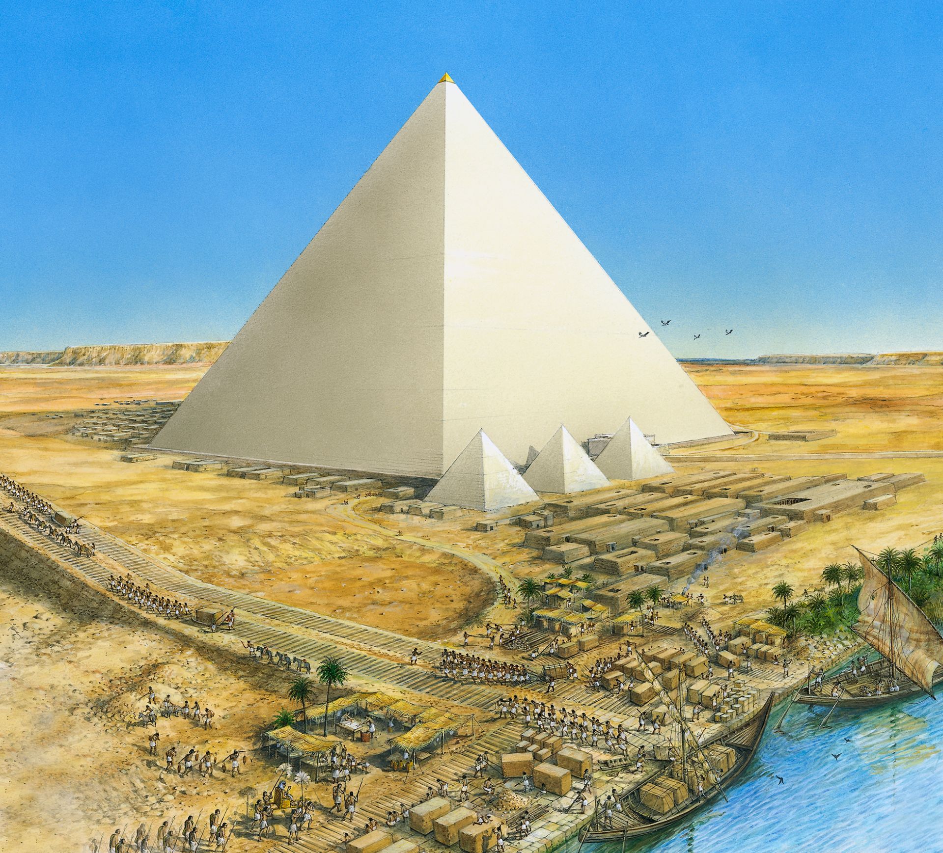 Làm cách nào người Ai Cập cổ di chuyển hàng tấn đá xây kim tự tháp?-4