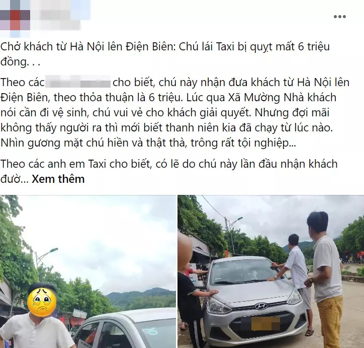 Tài xế taxi chở khách từ Hà Nội lên Điện Biên bị quỵt 6 triệu đồng-1