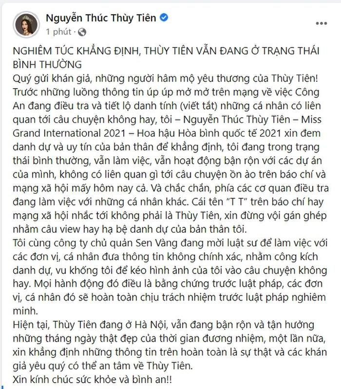 Thùy Tiên chính thức lên tiếng về sau khi bị réo vào đường dây mại dâm: Đừng hạ bệ danh dự của tôi-2