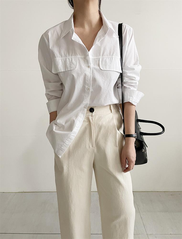 5 kiểu áo sơ mi mùa Thu đang được phụ nữ Hàn diện nhiều nhất-7