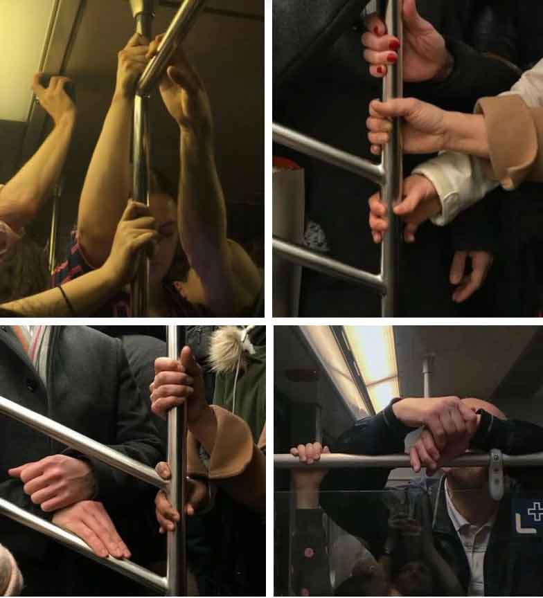 Bộ ảnh bàn tay trên tàu điện ngầm: Nhìn bàn tay, biết tâm trạng, tính cách-5