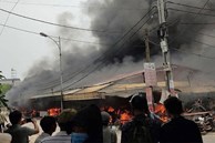 Cháy chợ ở Hưng Yên, 2 dãy ki - ốt bị thiêu rụi