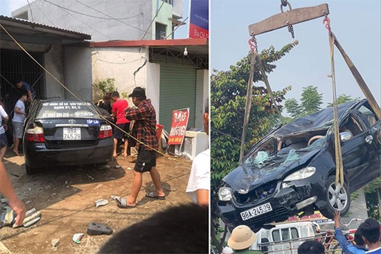 Thót tim cảnh xe tập lái lao như bay vào nhà dân ở Bắc Giang