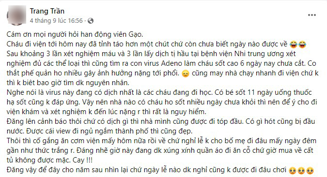 Bé sốt cao mấy ngày không khỏi, mẹ bàng hoàng khi biết con nhiễm virus Adeno-2