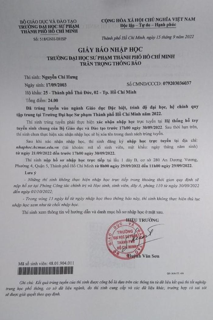 Nam sinh đăng ký 122 nguyện vọng đỗ trường sư phạm top đầu-3