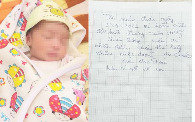 Hà Nội: Bé trai 10 ngày tuổi bị bỏ rơi ở cổng đình kèm mảnh giấy mẹ có lỗi với con-1