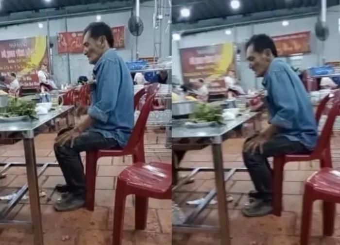 Nghệ sĩ Thương Tín xuất hiện ở quán ăn bình dân với vẻ ngoài tiều tụy, hốc hác-1