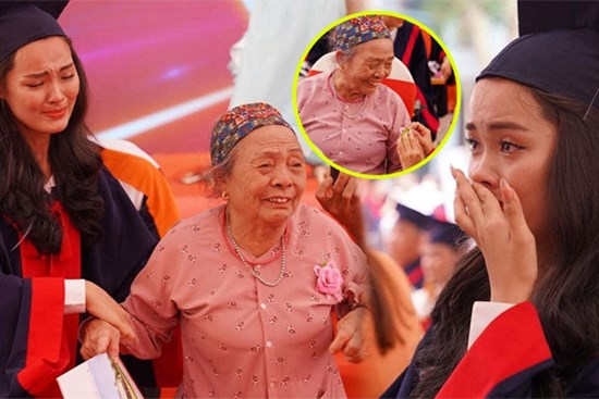 Xúc động hình ảnh bà nội 83 tuổi vượt gần 2.000km dự lễ tốt nghiệp của cháu gái
