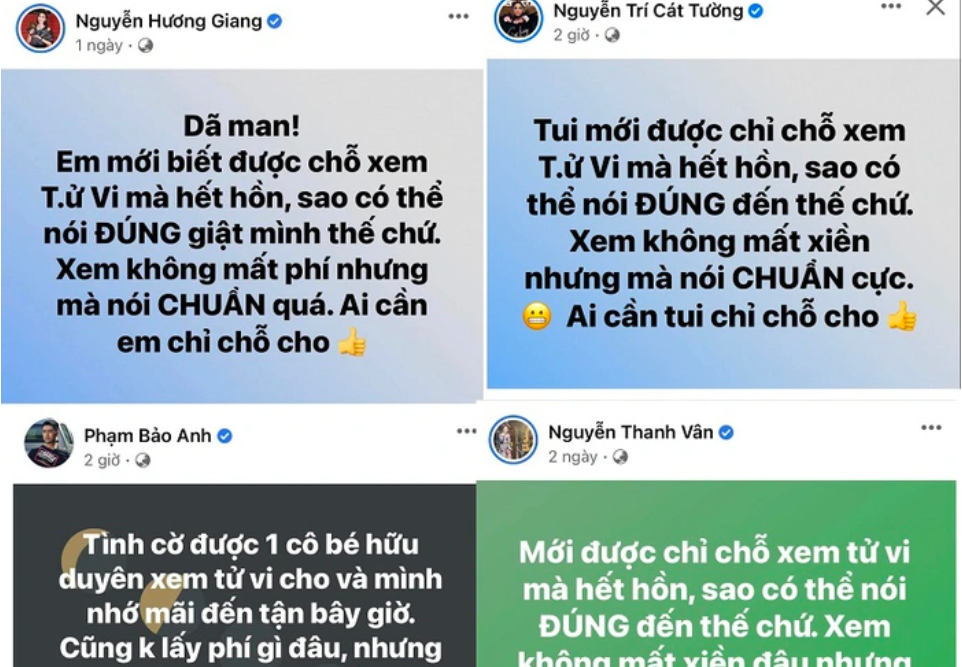 Hàng loạt facebook sao Việt giới thiệu xem bói miễn phí: Sự thật gì đằng sau?-1