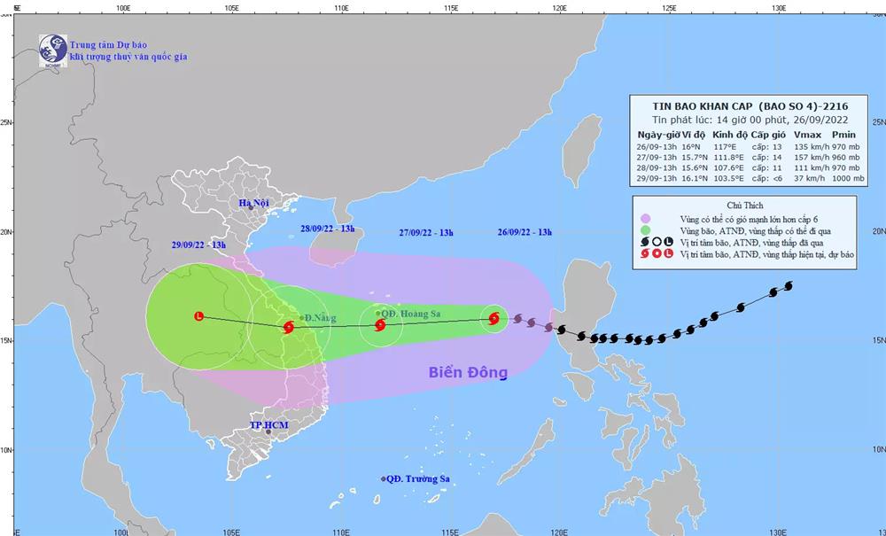 Khi bão số 4 vào đất liền, khả năng gió mạnh tương đương bão Xangsane-1