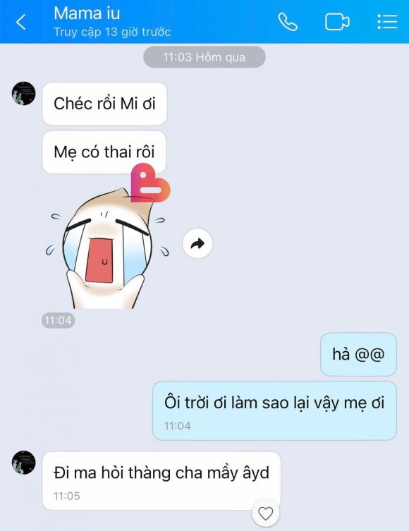 Bật cười trước đoạn tin nhắn của người mẹ với con gái khi biết mình có bầu ở tuổi 54-1