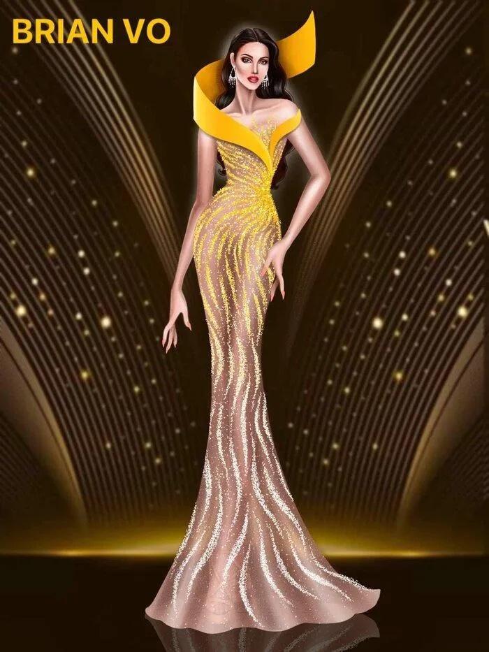 Cận cảnh trang phục dạ hội của Hoa hậu Khánh Vân tại bán kết Miss Universe