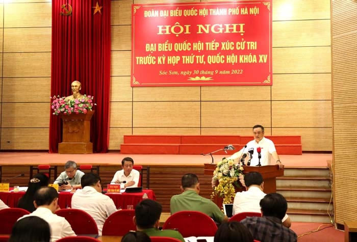 Chủ tịch UBND Thành phố Trần Sỹ Thanh tiếp xúc cử tri huyện Sóc Sơn-1