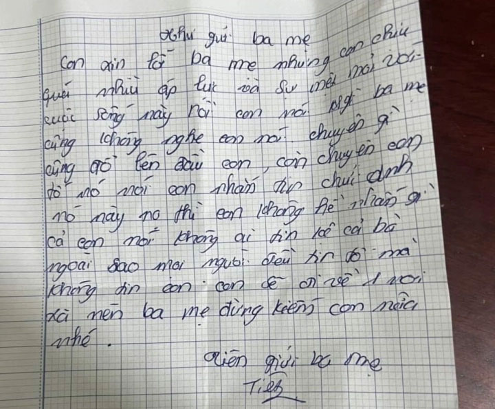 Bé gái 14 tuổi ở Tây Ninh để lại tâm thư rồi bỏ nhà đi-2