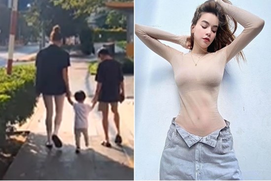 Mặc mốt màu da khi dẫn con đi dạo, Hà Hồ khiến người nhìn giật mình tưởng “quên” quần