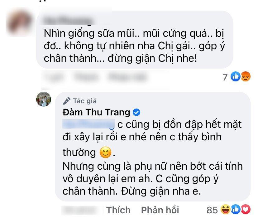 Đàm Thu Trang nói gì khi bị chê đập mặt xây lại?-2