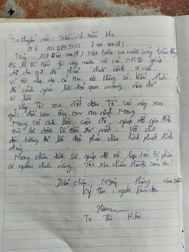 Lá thư đẫm nước mắt của người mẹ bị kẻ gian lừa mất sạch số tiền đi vay để chữa bệnh cho con-5