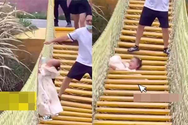Cha đùa dai làm con gái rơi khỏi cầu treo ở Trung Quốc-3