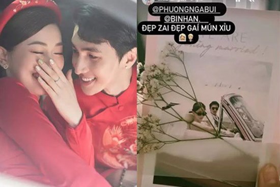 Thiệp cưới của Bình An và Phương Nga: Tông màu hồng chủ đạo, khiến khách mời 'muốn xỉu'