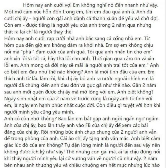 Bạn trai tổ chức đám cưới với tình cũ ngay sát cạnh nhà mình, cô gái đau đớn không dám ra đường-1