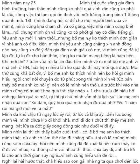 Về ra mắt, cô gái bị mẹ bạn trai mang giấy ra đốt vía-1