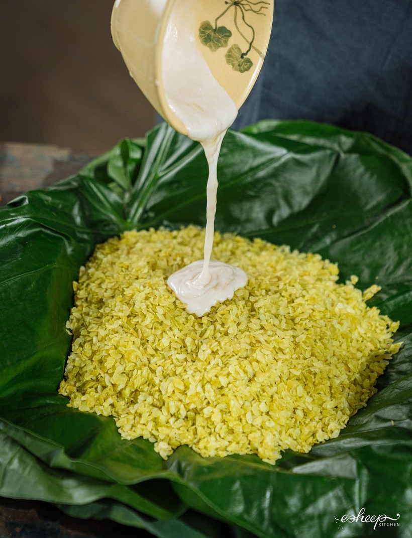 Cách nấu xôi cốm và chè cốm hạt sen chuẩn vị Hà Nội-8