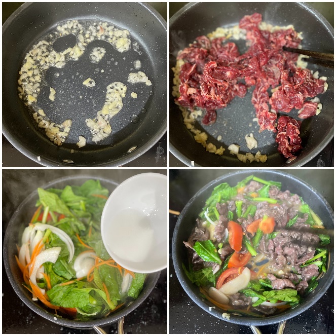 Vào bếp trổ tài làm phở bò xào giòn đổi món cho cả nhà-4