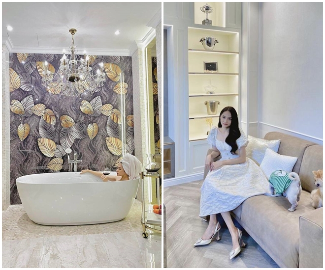 Toàn cảnh lâu đài ngốn 10 tỷ của Hoa hậu Hương Giang, nội thất toàn hàng tuyển theo phong cách Mỹ-2