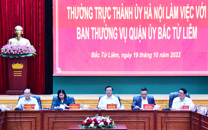 Thường trực Thành ủy làm việc với Ban Thường vụ Quận ủy Bắc Từ Liêm-2