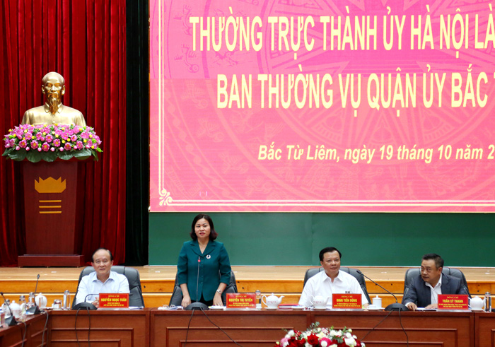 Thường trực Thành ủy làm việc với Ban Thường vụ Quận ủy Bắc Từ Liêm-5