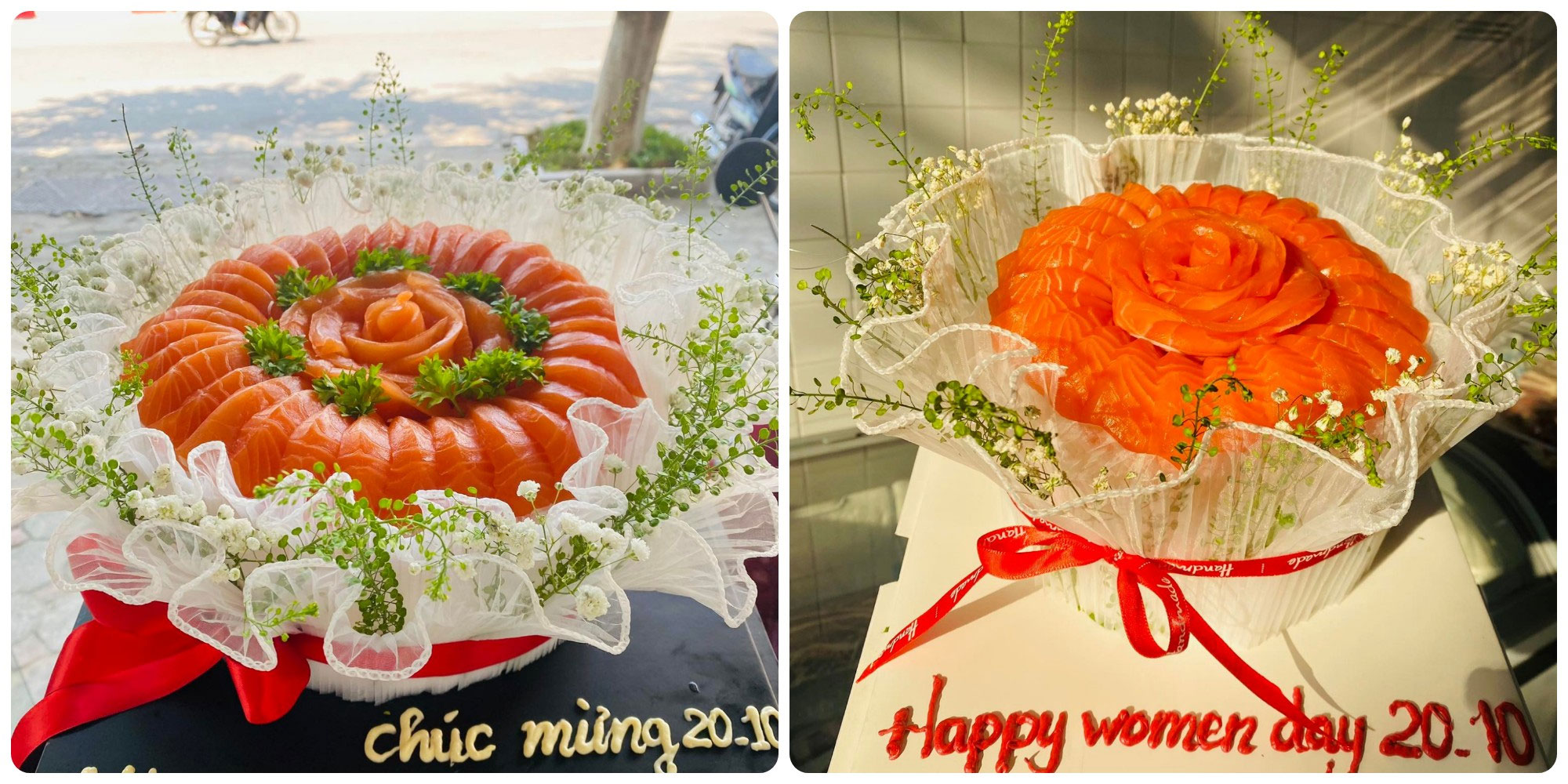 Đem thịt cá sống làm hoa” dịp 20/10, chủ cửa hàng ngày bán 20 chiếc-2