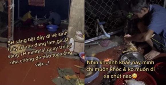 Về thăm nhà ngoại sau thời gian lấy chồng, cô gái phát khóc vì 5 giờ sáng bố mẹ đã hì hụi thịt gà để mình đem đi-1