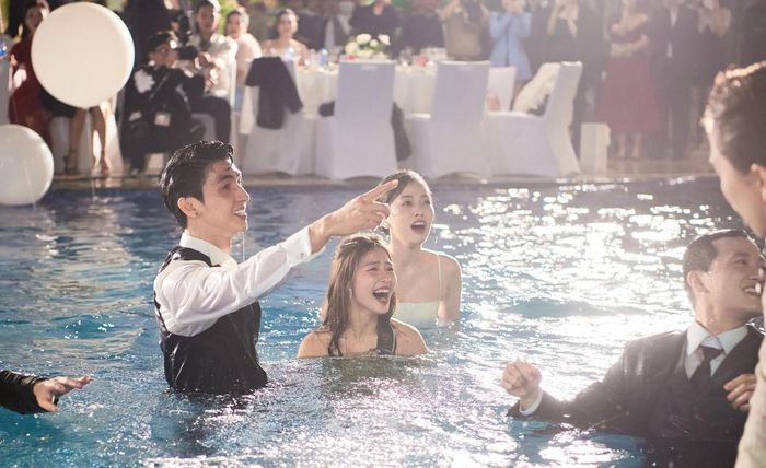Nghệ sĩ dự đám cưới Phương Nga bị đẩy xuống hồ bơi giữa trời lạnh-1