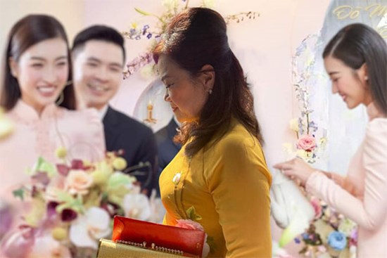 Mẹ chồng quyền lực của Hoa hậu Đỗ Mỹ Linh lộ diện trong lễ cưới