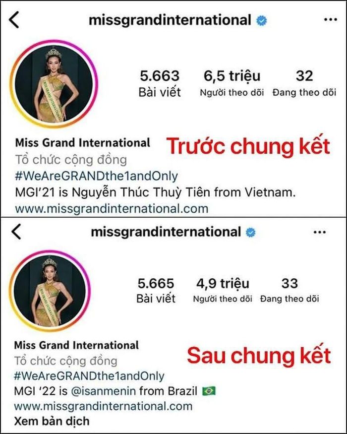 Fan Việt ấm ức thay Thiên Ân, đồng loạt hủy theo dõi tài khoản Miss Grand International-3