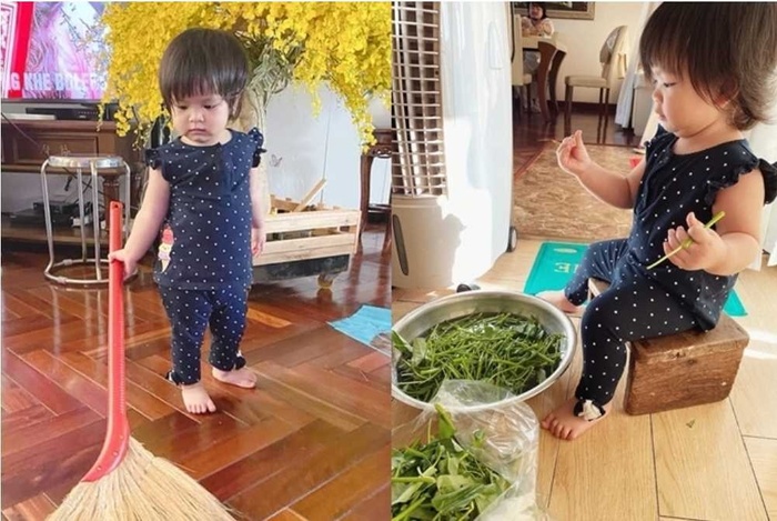 Con gái nuôi 4 tuổi của HH Đỗ Mỹ Linh: Là thiên kim tiểu thư, được mẹ dạy quét nhà, nhặt rau từ nhỏ-4