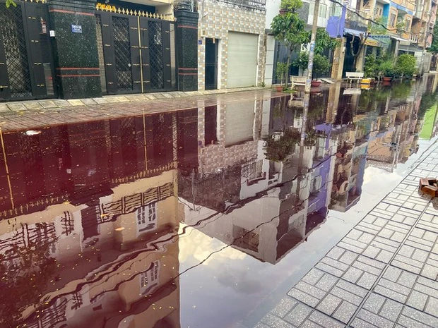 Sở Tài nguyên và Môi trường thông tin vụ nước ngập khu dân cư ở TP.HCM có màu đỏ-2