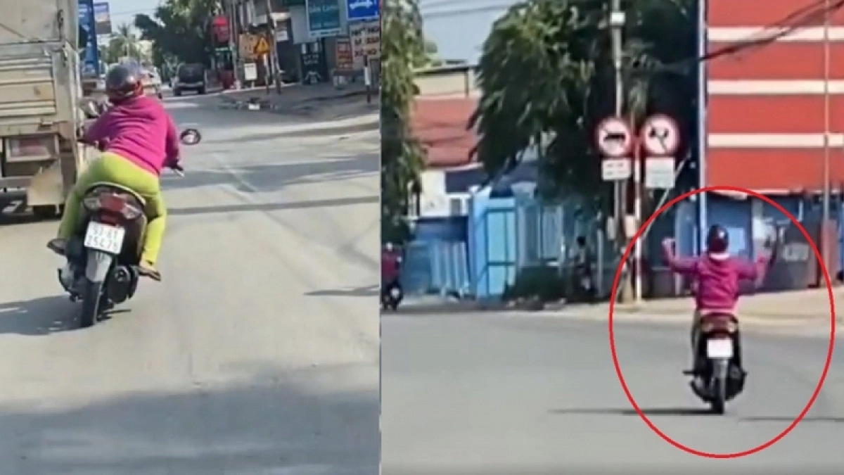 Nữ tài xế lạng lách, đánh võng, buông hai tay giữa làn xe ô tô ở Bình Dương-1